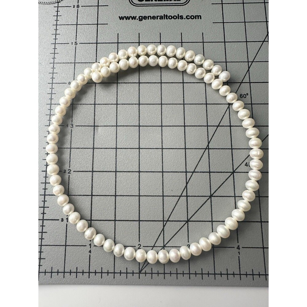 Artisan Handmade 6mm Freshwater Pearl Coil Choker Necklace 17”